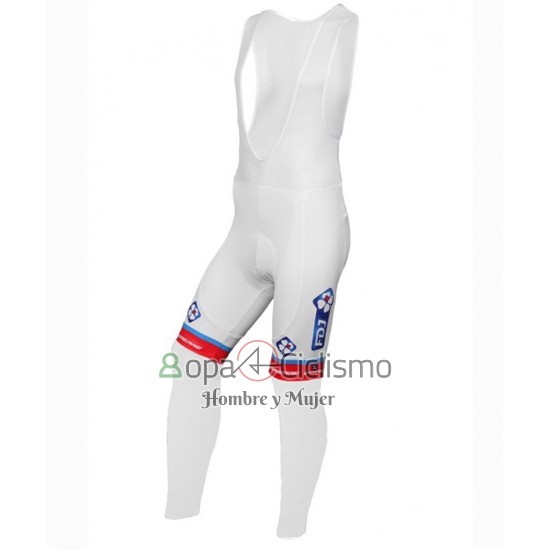 Fdj Ropa Ciclismo Culotte Largo 2016 Mangas Largas Blanco y Azul